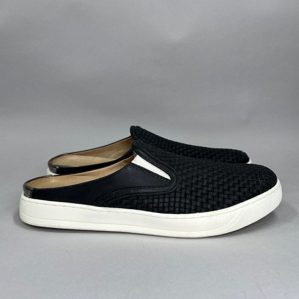Johnston & Murphy Women's Size 8 Black Woven Leaher Slide Sneakers